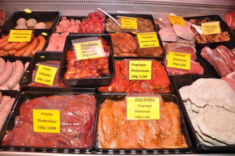 Sortiment an Fleisch